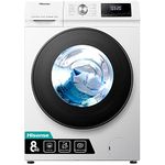 Hisense WDQA8014EVJM 60cm Freestanding 8 KG Front Load Washer Dryer - 1400 RPM - Pure Steam - PureJet - Pause and Add - Inverter Motor - White