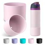 2PCS Silicone Water Bottle Boot for Owala 24 Oz, Alwenid Anti-Slip Protective Sleeve Bottom Bumper Protector for FreeSip, Twist, and Flip Stainless Steel Water Bottles (Pink)