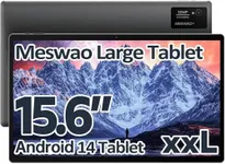 MESWAO 15.6 Inch Android 14 Tablet, 2025 Large Tablet with1080 IPS HD Display Big Screen, 8-Core, 6GB+128GB, Support 512G TF Card, 12000mAh Long Lasting Battery for Movie/Work-Space Gray