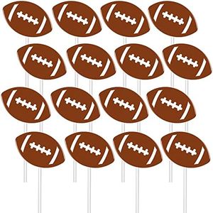 Marspark 48 Pieces Football Cupcake Toppers Picks Cake Decorations Football Cake Topper for Baby Shower Birthday Party Football Theme Party