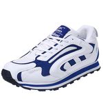 Lakhani Aayushman Men's Sports Shoes |Running, Walking, Jogging & Gym Shoes with Lightweight Casual Shoes_PX-81 White-Blue