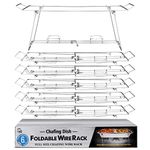 Foldable Chafing Wire Rack Buffet Stand - 6 Pack Full Size Racks For Dish Serving Trays Food Warmer catering supplies for Parties, Occasions, or Events