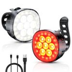 Mohard Bike Lights, [8+12 Modes & USB Rechargeable] Ultra Bright LED Bike Lights Front and Back for Night Riding, IP65 Waterproof, Longer Battery Life Bicycle Lights Set for Cycling/Camping/Backpack