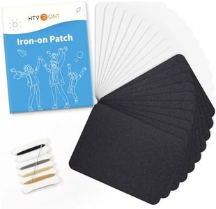 HTVRONT Iron on Patches for Clothing Repair, Fabric Patches for Clothes, Repair Decorating Kit, Iron on Patches (Black&White)