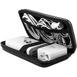 ACOCOBUY Power Bank Case Hard Drive Case Shockproof Carrying Case Travel Cable Organizer Bag Hard EVA Portable Storage Bag Electronic Organizer Pouch Bag Zipper Wallet Multifunctional Case Fiber Black