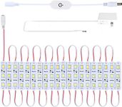 Keyola Full Set 10ft 60leds White Under Cabinet Lights Closet Kitchen Counter LED Light with Brightness Dimmer (White)