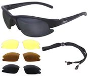 Rapid Eyewear NIMBUS BLACK RC MODELGLASSES: Polarised Sunglasses with Interchangeable Lenses. Also for Driving, Sports & Leisure Use. Night Lenses Included