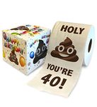 Printed TP You're 40 Printed Birthday Toilet Paper Gift - 40th Bday Party Funny Birthday Gift Joke Toilet Paper Prank, Novelty Unique Birthday Presents for Men, Women, Family, Friends - 500 Sheets