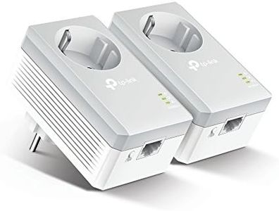 TP-Link Powerline Adapter Set TL-PA4010P KIT(600Mbit/s, mit Steckdose, 100Mbit/s-Ethernet-LAN, Kompatibel mit allen HomePlug AV/AV2 Adaptern, schnelle Datenübertragung über die Stromleitung)