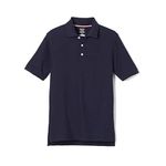 French Toast Boys' Short Sleeve Pique Polo Uniform Shirt (Standard & Husky), Navy, 10-12