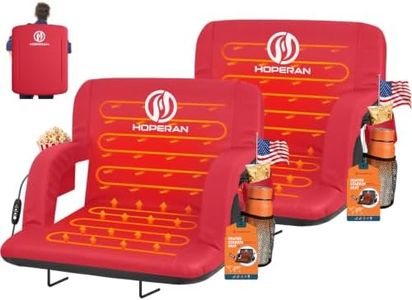 HOPERAN 25" Heated Stadium Seats for Bleachers with Back Support, Red 2PC