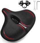 BUCKLOS Comfortable Extra Wide Bike Seat Cushion for Women Men, Exercise Bike/Stationary/Peloton/Spin Bike Seats Comfort Foam Padded, Waterproof Bicycle Saddles with Dual Shock Absorbing Ball