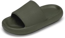 Tormigo Boys and Girls Cloud Slides for Kids – Non-Slip Summer Slippers Lightweight Beach, Pool, and Indoor Shower Sandals Army Green Little Kid 11.5-12