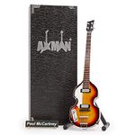 P McCartney 1961 Hofner 500/1 Violin Bass - Miniature Guitar Replica - Music Gifts - Handmade Ornamental 1/4 Scale - Includes a Display Box, Name Tag and Miniature Guitar Stand