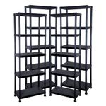 Taylor & Brown 4 x 5 Tier Heavy Duty Black Plastic Garage Storage Shelving 60cm Wide Shelves Shed Shelf Unit Home Office Pantry Workshop Racking (60 x 30 x 172cm)