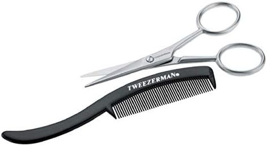 Tweezerman G.E.A.R. Moustache Scissors and Comb Model No. 72031-MG, Black