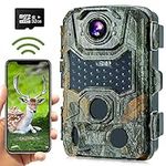 Crenova Trail Camera 4K WiFi Wildlife Camera Include 32GB SD Card 42 pcs 940nm IR LEDs Game Camera Bluetooth Motion Activated Night Vision Perfect Wireless transmission