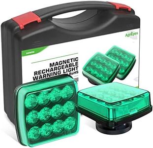 Agrieyes 2Pcs Wireless Emergency Strobe Lights for Trucks,Vehicles, Rechargeable Led Beacon Lights with Super Magnetic, Plow Flashing Hazard Warning Light for Tractor,Automotive, Boat (Green)