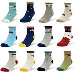 Toddler Socks Grips Non-Skid 12 Pairs Baby Kids Sticky Slipper Cotton Socks 1-7 Years Old Children/Boy/Girl