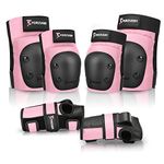 Forzueby Adult/Kids Knee Pads Elbow Pads Wrist Guards 6 in 1 Protective Gear Set for Inline Roller Skating Skateboarding Scooter BMX etc.