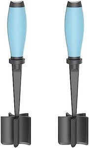 2 Pack Meat Chopper, 5 Curve Blades Ground Beef Masher, Heat Resistant Meat Masher Tool for Hamburger Meat, Ground Beef, Turkey and More, Nylon Hamburger Chopper Utensil Non-scratch Utensils-blue