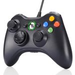 Finera Wire Controller for Xbox 360, Game Controller USB Wired Gamepad Compatible with Microsoft Xbox 360/ 360 Slim/ PC Windows 10/8/7, Gaming Joystick with Dual Vibration