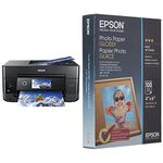 Epson Expression Premium Xp-7100 Wireless Color Photo Printer with Adf, Scanner and Copier & S042038 Photo Paper Glossy, 4x6 Size, (100 Sheets) Ink