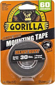Gorilla - Heavy Duty Double Sided Mounting Tape, Weatherproof, 1" x 60", Black, (Pack of 1)