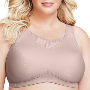 Glamorise Women's Plus Size No-Bounce Camisole Sports Bra Wirefree #1067, Rose Tan, 34H