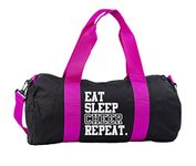 Hippowarehouse Eat Sleep Cheer Repeat Cheerleading Gymwear Gym Duffle Cylinder Uniform Kit Bag 50 x 25 x 25cm 20 litres