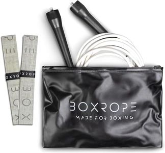 BOXROPE, A Jump Rope Made For Boxing, Tangle-Free, 15% Heavier Than A Normal PVC Rope, Boxer Jump Rope, Adjustable, Includes Grip Tapes For More Grip, Skipping Rope for Boxers, Premium Quality (Grey