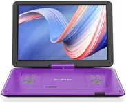 BOIFUN 17.5" Portable DVD Player with 15.6" Large HD Screen, 6 Hours Rechargeable Battery, Support USB/SD Card/Sync TV and Multiple Disc Formats, High Volume Speaker, Purple