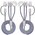 2Pack Upgraded 3 in 2 USB C Cable f