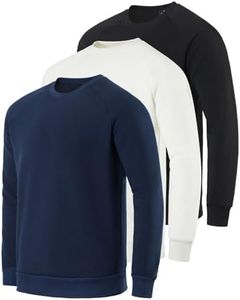 3 Pack: Men's Big and Tall Heavy weight King Size Fleece Long Sleeve Crew Neck Pullover Sweatshirt Sweater Soft Plush Active Breathable Athletic Workout Casual Warm Fashion Winter Work Set 4, 5X Tall