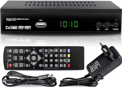 HD-Line Tempo 4000 Decodeur TNT HD pour TV/Full HD Decodeurs TNT Peritel/HDMI Décodeur, Demodulateur, Recepteur, Boitier, Adaptateur HEVC, Tuner, Noir, tmp4000