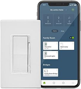 Leviton DN6HD-2RW Decora Smart No-Neutral 600W Dimmer, Requires MLWSB Wi-Fi Bridge to Work with My Leviton, Alexa, Hey Google, HomeKit/Siri