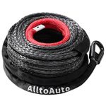 AlltoAuto Synthetic Winch Rope, 3/8" x 85'-25000 LBs Dyneema Synthetic Winch Rope Line Cable with Protective Sleeve for Truck 4WD Off-Road Vehicle Winch Accessory