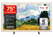 TCL 75A400PRO-UK 75 Inch NXTVISION QD-Mini LED Art TV, Google TV, Matte Screen, Frame Design, Dolby Vision IQ & Atmos, 2.0 Onkyo, 144Hz, AirPlay 2 (2026 New Model)