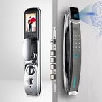 Denler DFLv3 Smart Digital Door Lock 3D Face Recognition, On Demand App Unlock & Audio Video Intercom, Unlock Using App without bellpress, RF Remote Fingerprint Lock, Card, PIN, 3 Year Onsite Warranty