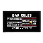 Bang Tidy Clothing Bar Runner Mat - Novelty Home Pub Bar - Funny Drink Beer Gifts for Men Women - Bar Rules