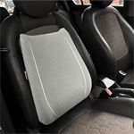 betterhood PosturePro Premium Backrest Cushion for Car | Lumbar Support for Driving | 100% Pure Memory Foam, Cotton Cover | Orthopedic Ergonomic Car Back Support | Extra Leg-Room Design (Grey)