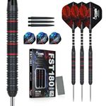 Formula Sports 90% Tungsten Darts Set - 21g, 22g, 23g, 24g - Black Darts Metal Tip Set, Steel Tip Darts Sets with Dart Shaf, Dart Flights and Dart Barrels, Pop Darts Game Set