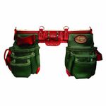 Task T77551 Component Work Belt System with Sheepskin, Green and Burgundy, 11-Pocket