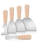 Bates- Paint Scraper 5 Pc Scraper Tool Putty Knife Set Putty Knife Painting Tools 5 in 1 Tool Spackle Knife Wallpaper Scraper Painters Tool Crown Molding Tool Paint Remover for Wood Scraper