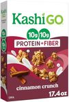 Kashi GO Protein Cereal, 10g Protein, 10g Fiber, Cinnamon Crunch, 17.4oz Box (1 Box)