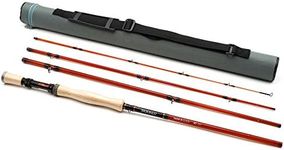 7wt Moonlit Lunar S-Glass Fiberglass Fly Fishing Rod (8' 6", 4 Piece, Maroon, Fighting Butt)