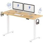 FLEXISPOT Electric Standing Desk 55 x 24 Inch Adjustable Height Desk with Splice Board Home Office Computer Workstation Sit Stand up Desk, Black