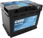 12V 60Ah 640CCA Exide EL600 Stop Start EFB Car Battery - 3 Years Warranty