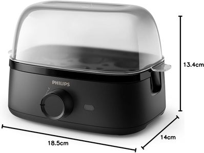 Philips Egg Cooker 3000 Series – Family Size, 6 Eggs, Poached Tray, Easy Clean