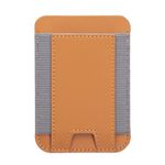 Captese Faux Leather Unisex Magsafe Wallet Pouch, Magnetic Credit/Debit Card Holder with 6 Card Capacity for iPhone 15/14 / 13/12 Series (Amber)
